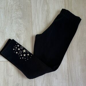 Carter's Cozy Fleece Lined Black Star Leggings for Kids